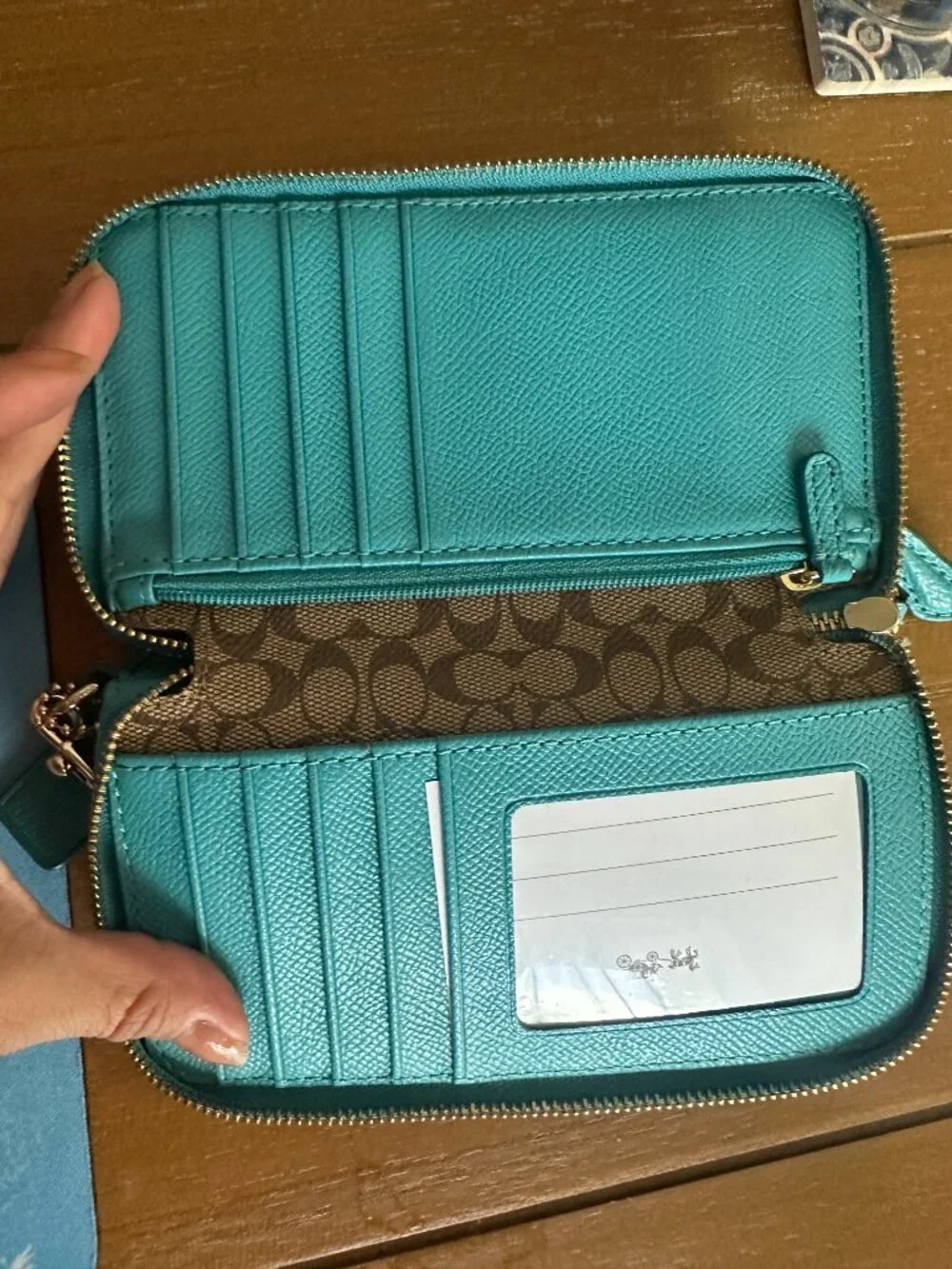 Coach turquoise leather